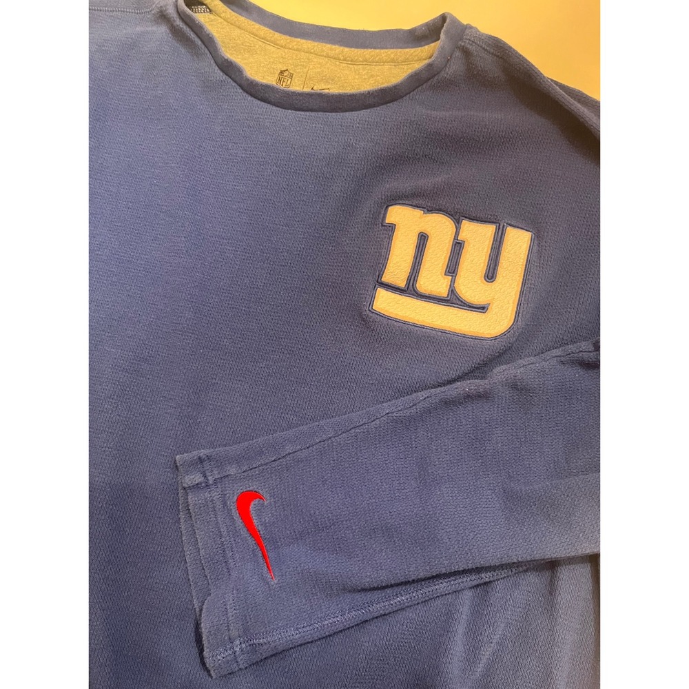 Nike NFL New York Giants Mens XL Blue Thermal Waffle Knit Long Sleeve Shirt
